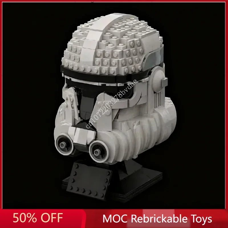 887PCS Star Plan MOC Helmet Clone P.2 MOC Space Battle Model Custom Puzzle Architecture Education Assembly Model Birthday Toy