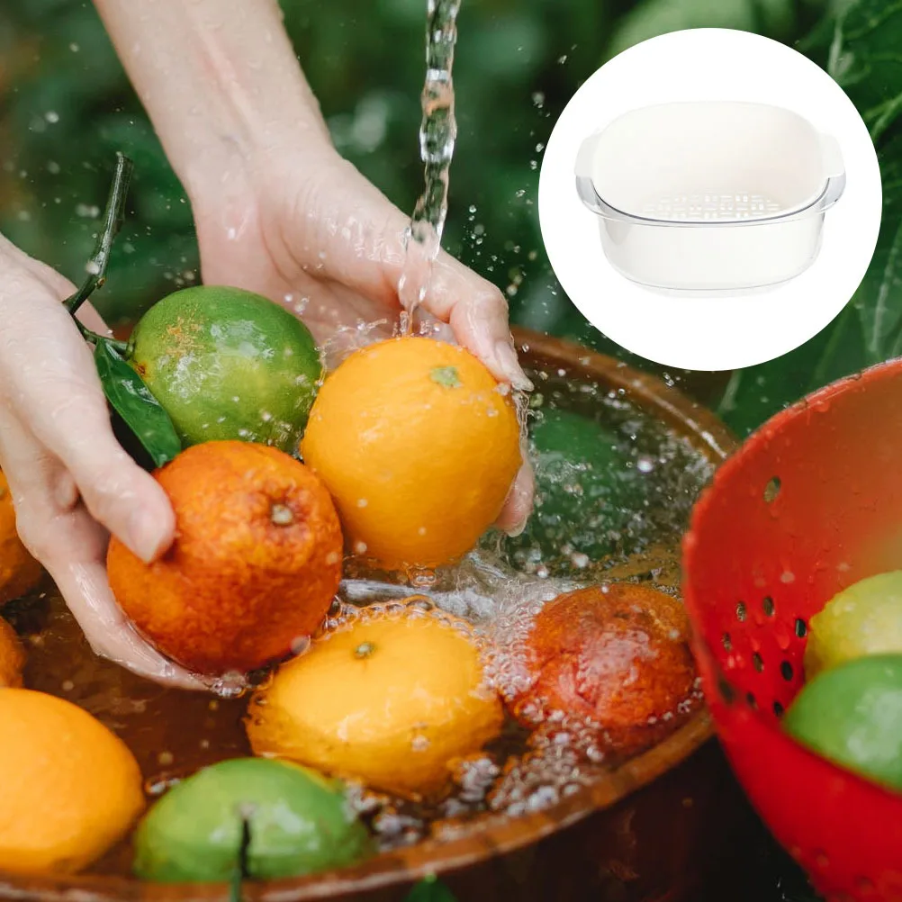 

Draining Basket Double Layer Fruit Vegetable Washing Kitchen Gadget Food Storage Multi Functional Tool Pet Pp Material Colander