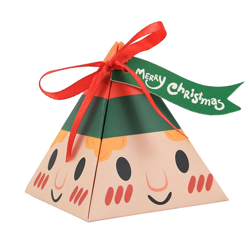 Bolsas de regalo de Feliz Navidad, 10 piezas, Dulces, galletas, cajas de embalaje, árbol de Navidad, colgante, decoración de fiesta