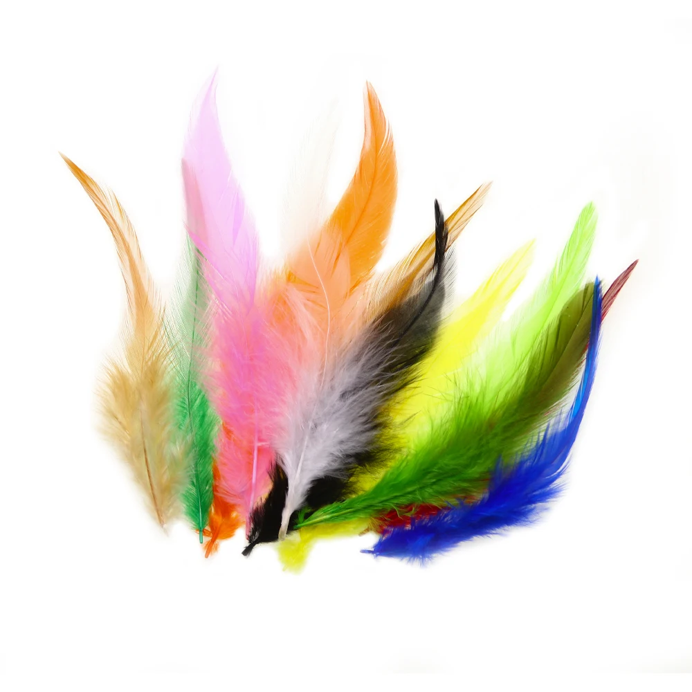 50 Stück Fliegenbindematerial: Natürliche Hühner-/Hahnsattelfedern für Streamer & Woolly Bugger Fliegen