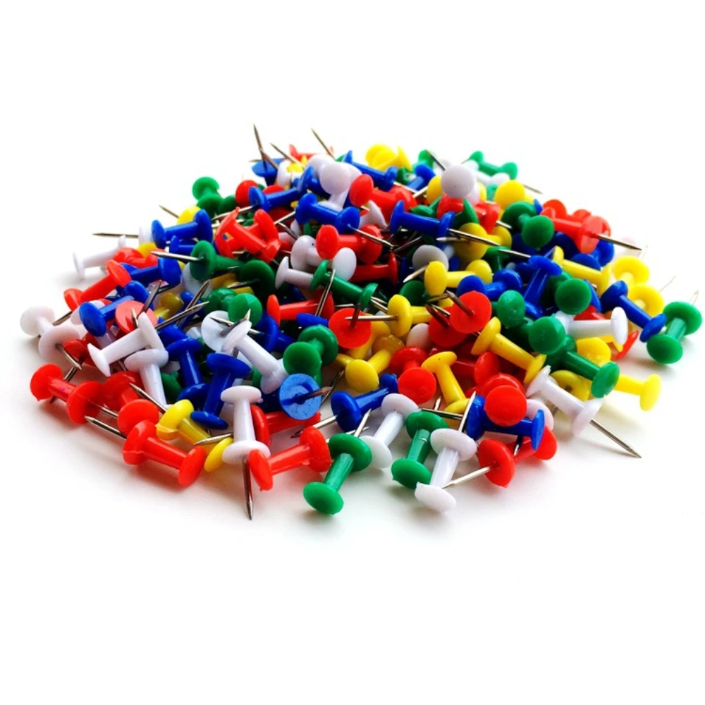 500Pcs Push Pins,Thumb Tacks for Bulletin Board,Stick Pins,Cork Board Wall Hangings Office Color Pins for Desk Organization