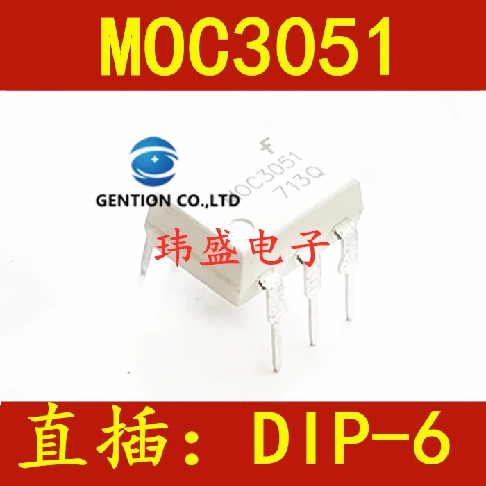 

10PCS MOC3051 DIP-6 MOC3051SR2M SCR light coupling photoelectric coupler in stock 100% new and original