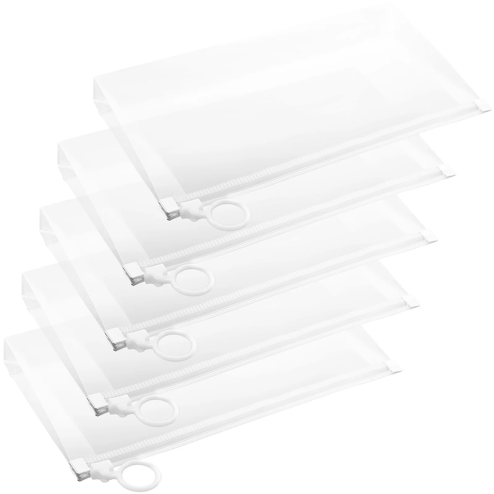 

5pcs LargeCapacityFileBags B6Size ClearPPMaterial DocumentHolders StudentFolders FileStorageOrganizers OfficeSupplies