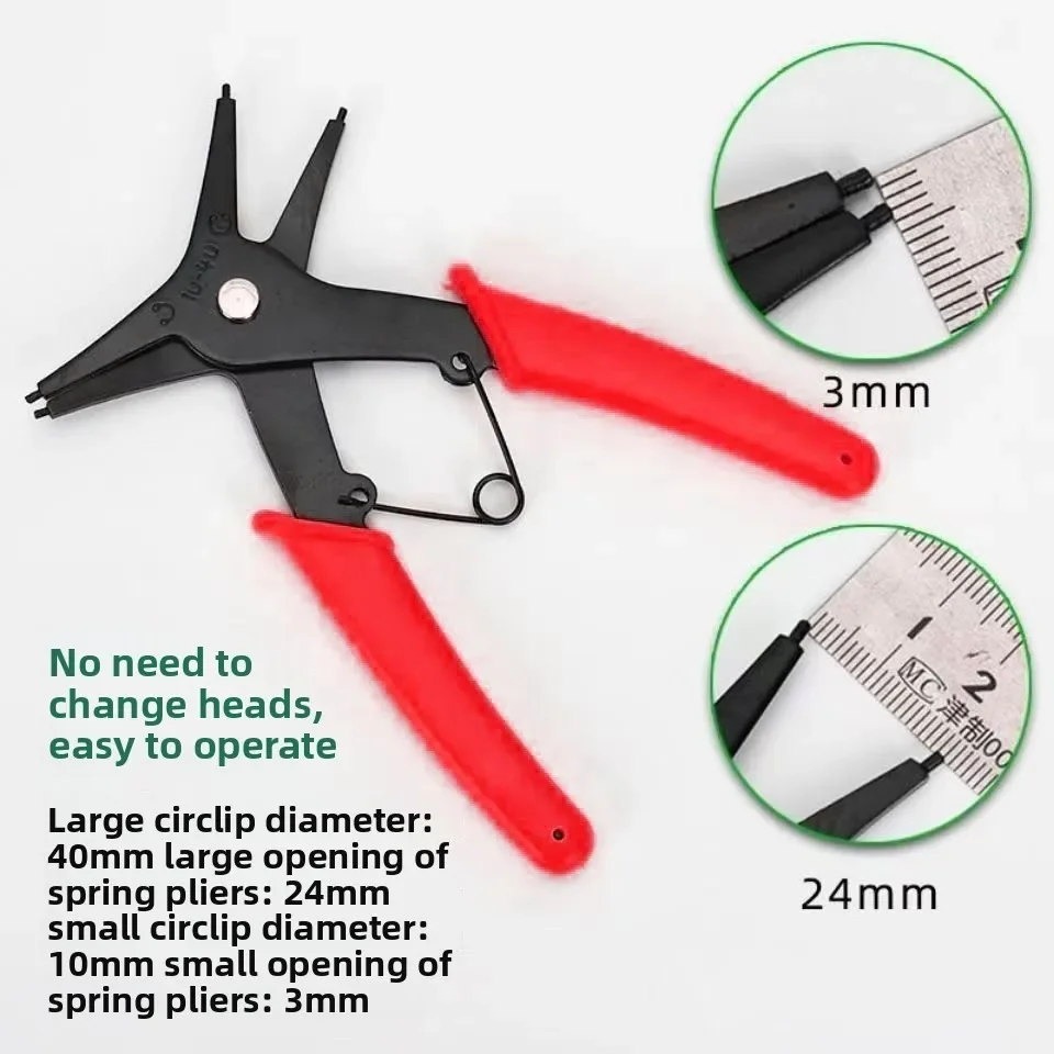 Circlip Pliers 2 in 1 Internal and External Dual Purpose Pliers External Spring Pliers Large Retaining Ring Removal Tool