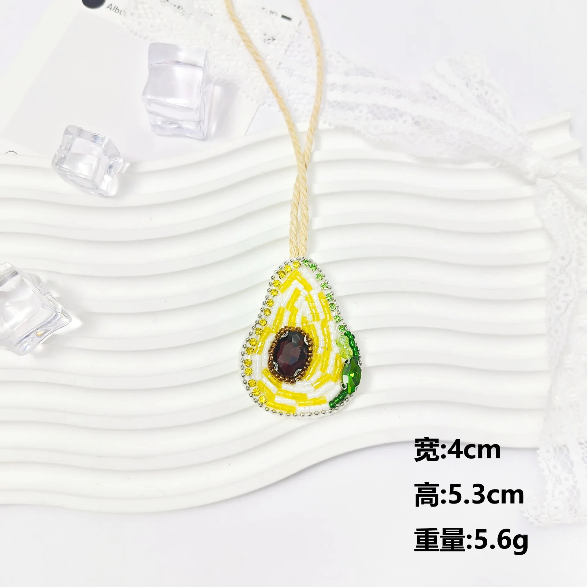 New Handcrafted Beaded Applique Coconut Tree Fruit Rainbow Accessory Small Pendant Accessory Coat Rhinestone Wool Headwear