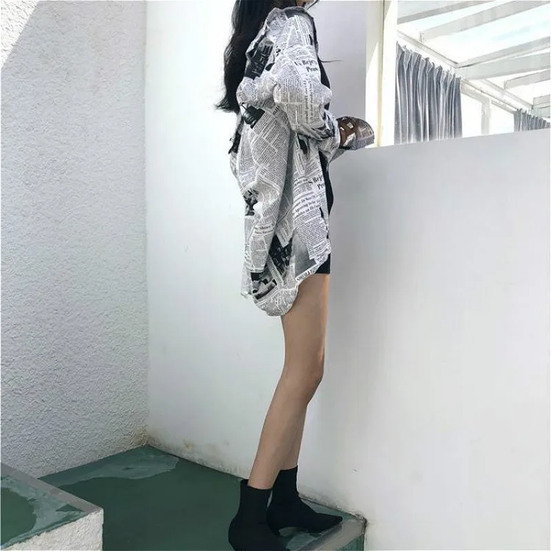 Blusas femininas 3xl casal bf estilo na moda vintage unisex manga longa femme blusa topo namorado chique à prova de sol senhoras streetwear