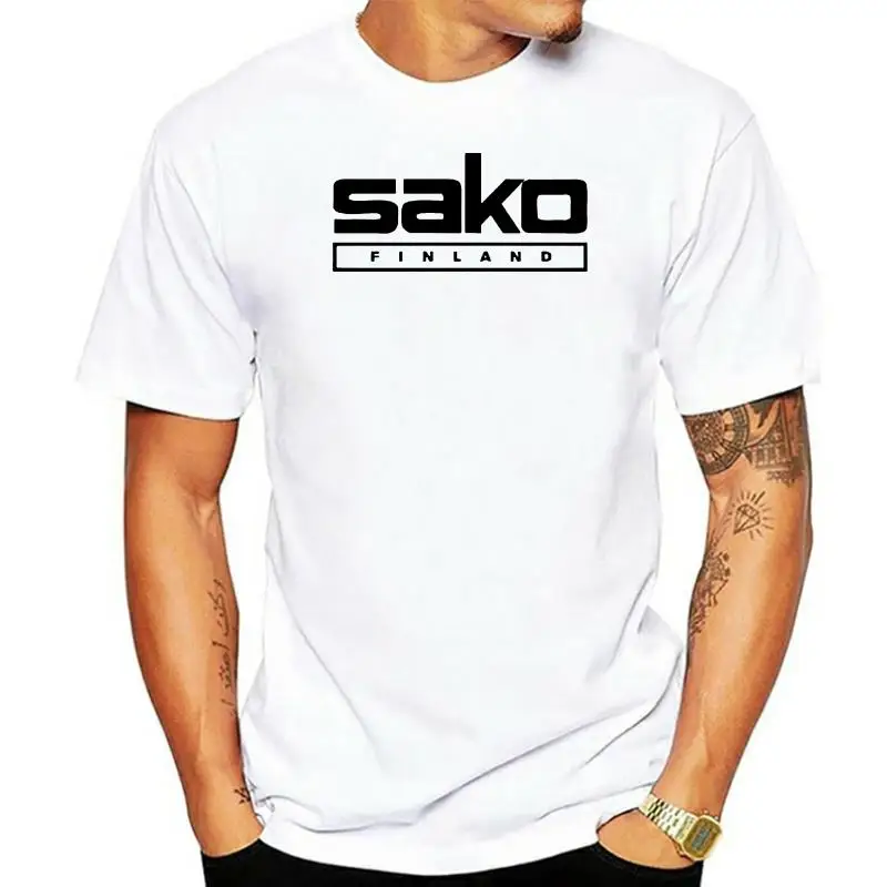 t shirt SAKO Finland Pistols Riffle Firearms Logo T-Shirt Mens Round Neck Short Sleeves Casual T-Shirt