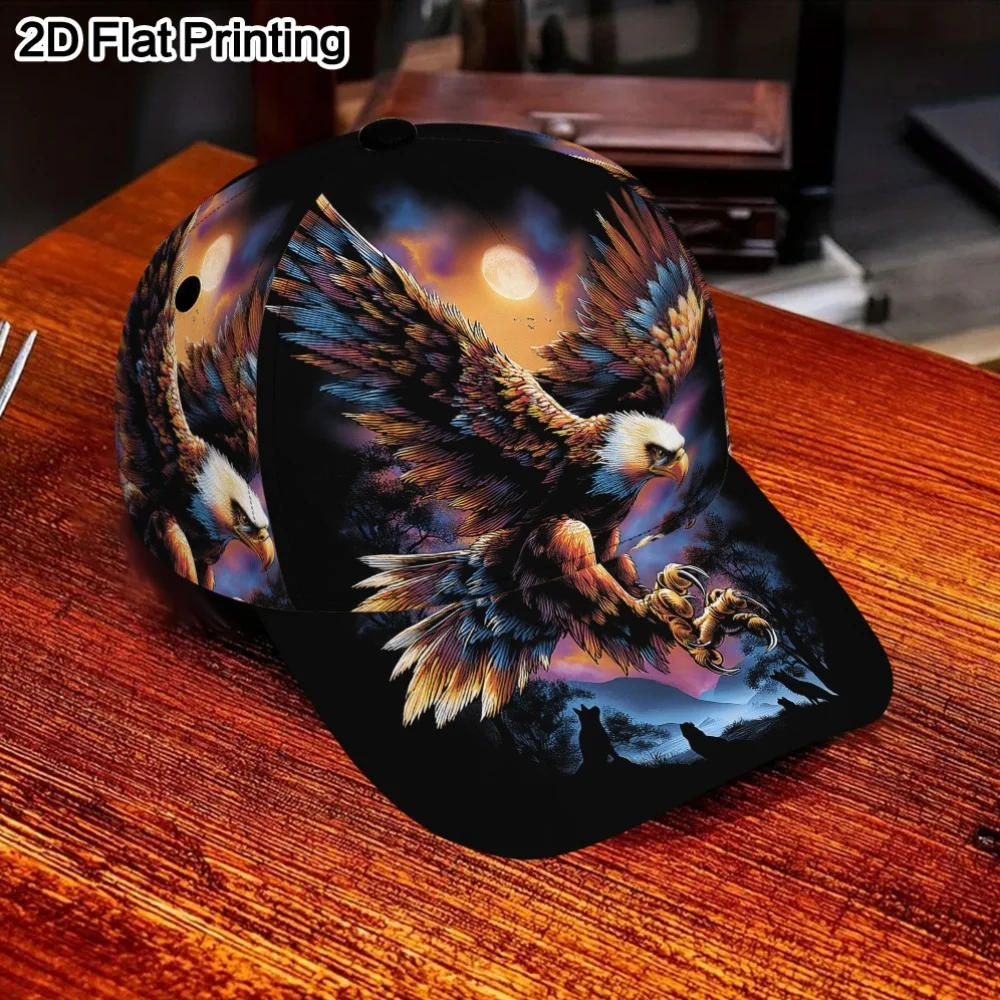 Featuring a Moonlit Bird in Flight Pattern Baseball Cap a Fashionable And Contemporary Duckbill Hat Crafted from Lightweight