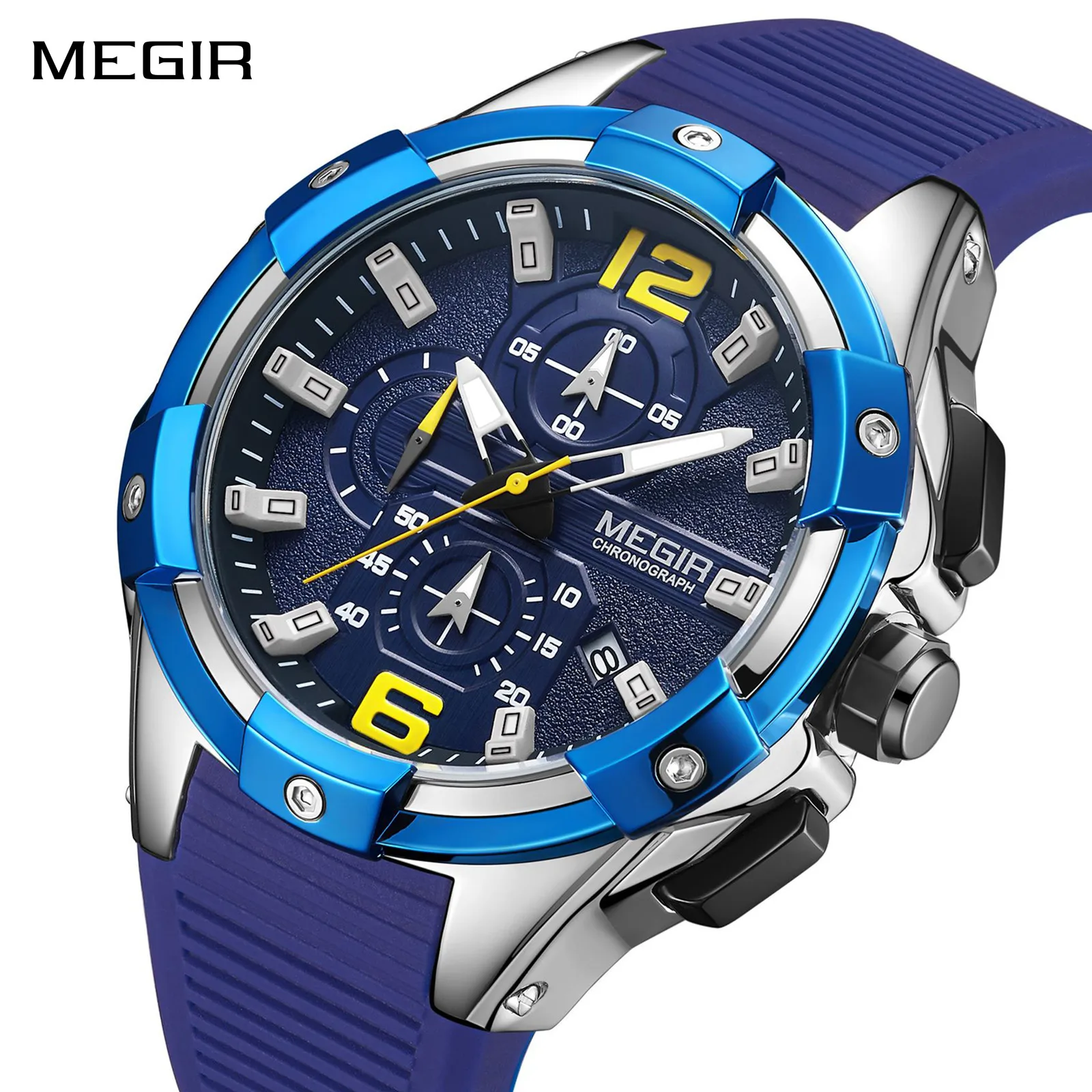 

MEGIR Men's Quartz Watch with Chronograph Luxury Sport Military Watches Waterproof Luminous Wristwatch Clock Reloj Hombre 2161