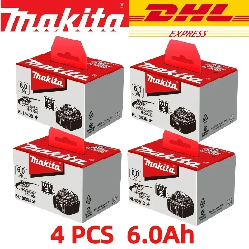 100% Original Makita 6Ah/5Ah/3Ah für Makita 18V Akku BL1830B BL1850B BL1850 BL1840 BL1860 BL1815 Ersatz-Lithium-Akku