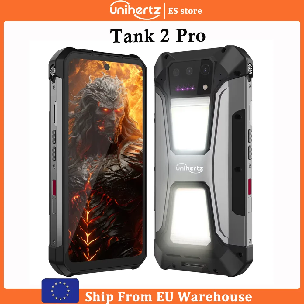 Uniherz Tank 2 PRO 8849 Smartphone robuste Android 14 avec projecteur 6.79 "écran 2.4K 120Hz 24GB 512GB 23800mAh 120W téléphone 4G