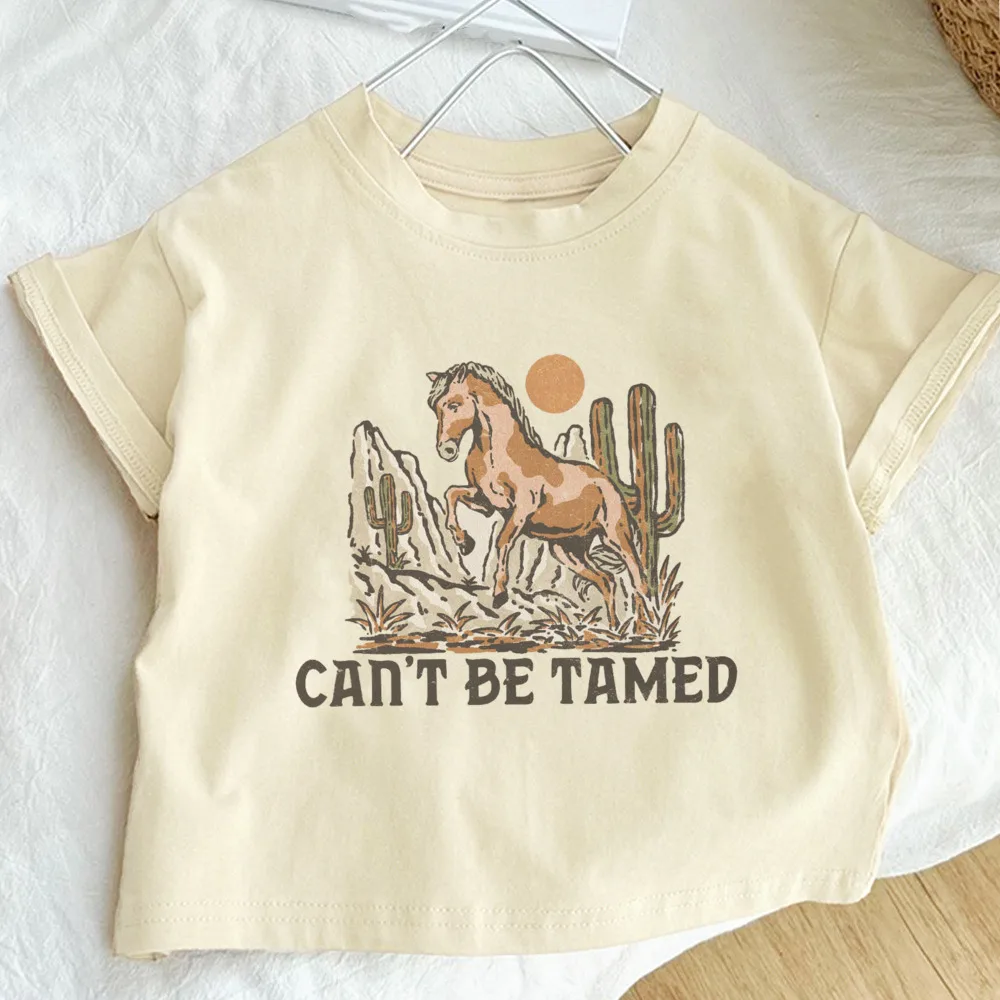 Wilder Than The West Printed Kids Shirt Retro Tee Child T-shirt Child Short Sleeve Shirts Tops Boys Girls Summer Outfit Clothes