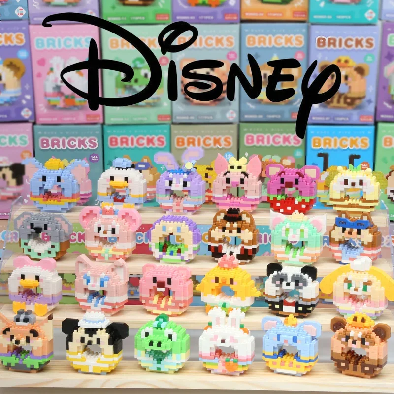 Disney Anime Princess Building Blocks Stitch Mickey Mouse mini Action toy Figures Blocks Toys Bricks Assemble Toys Kids Gifts