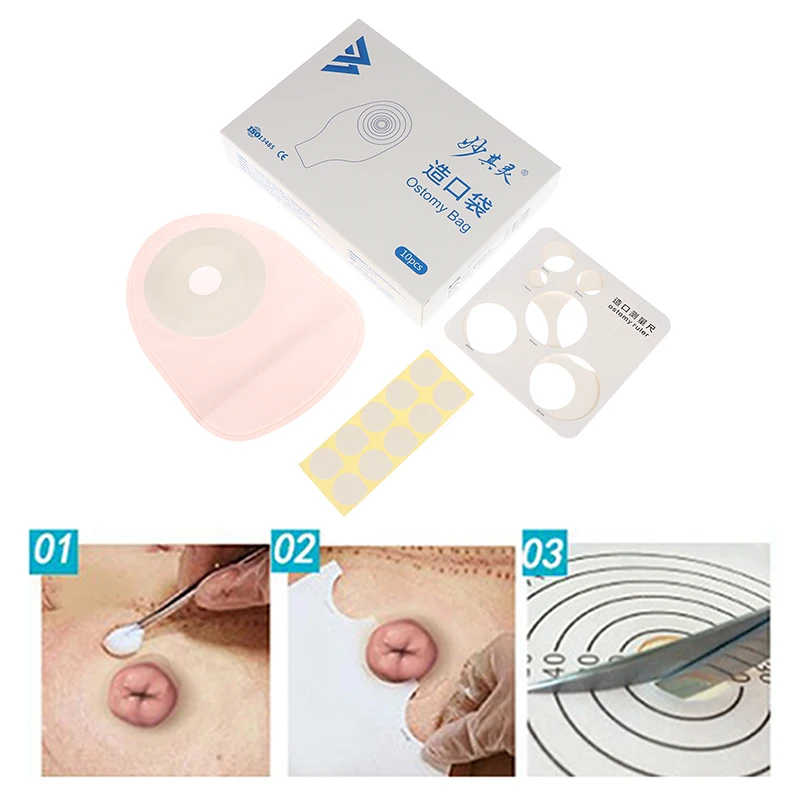 1/10 قطعة كيس فغر القولون، كيس فغرة من قطعة واحدة للاستعمال مرة واحدة، حقيبة مقعد مغلقة، حقيبة مقعد أنوركتال لاصقة للاستعمال مرة واحدة، العناية بالفغرة #2