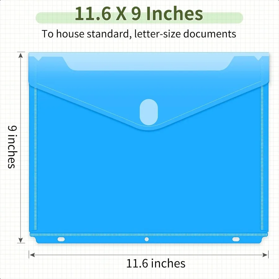 Confezione da 30 cartelle raccoglitori organizer con chiusura salvaspazio, tasche raccoglitori pesanti per raccoglitori a 3 anelli, raccoglitori ad alta capacità