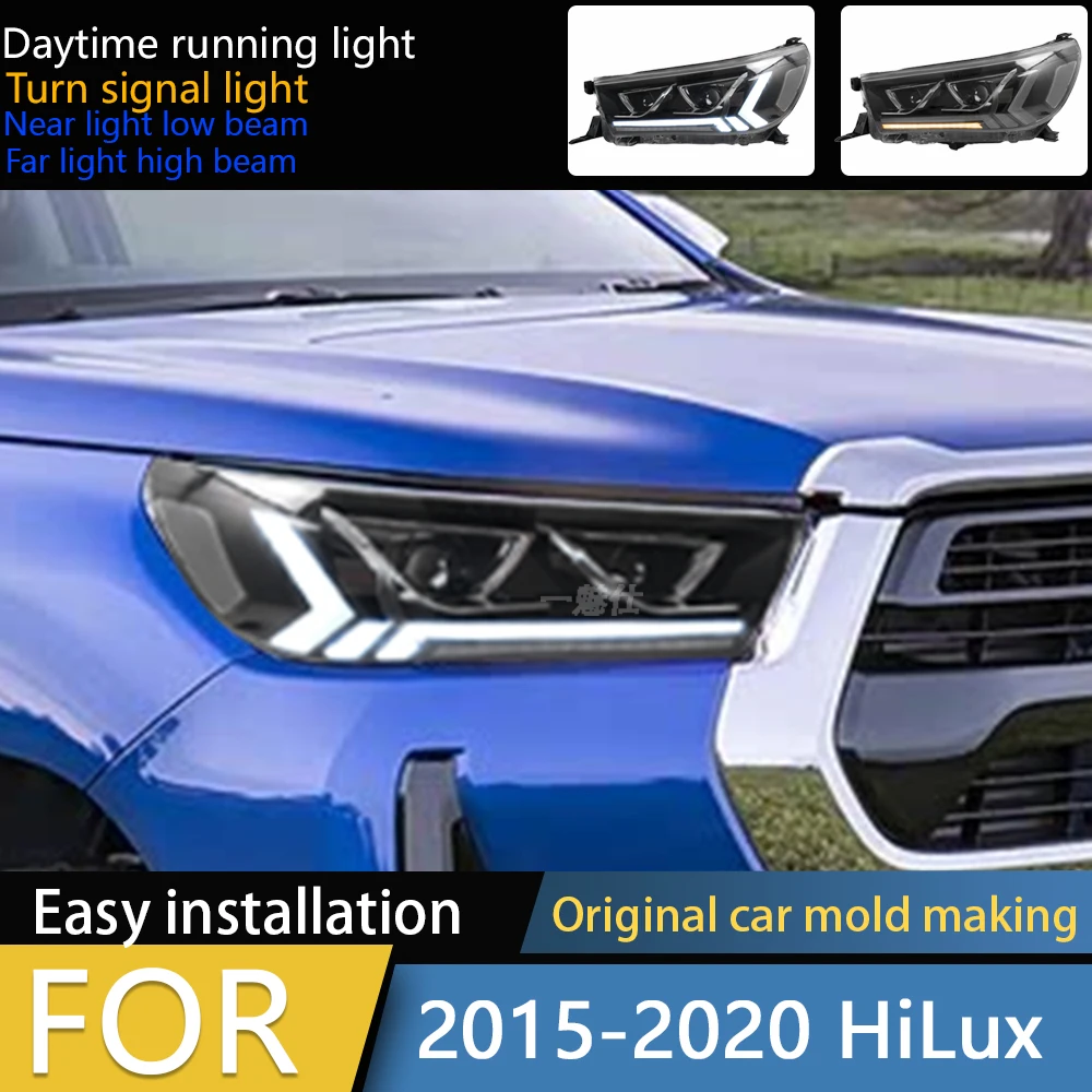 

auto led headlamps lamp front lights fit for Toyota Hilux revo rocco 2015-2021 pickup car led headlamp