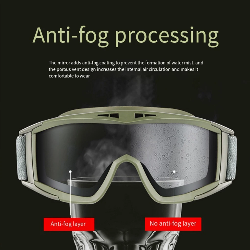 Occhiali da moto antiappannamento in ABS Tactical Desert Locust Occhiali da bici resistenti agli urti