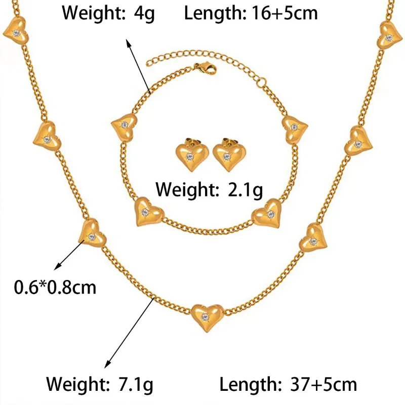 

New Titanium Steel Mini Fashion Light Luxury collarbone Chain Love Set Necklace for Women