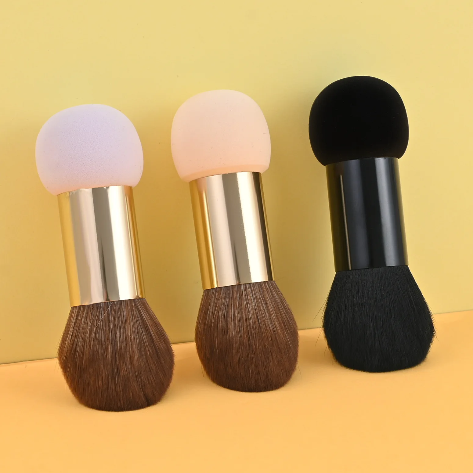 Dwustronny pędzel do makijażu, duży rozmiar, do stosowania na sucho i na mokro, narzędzia kosmetyczne, przenośny pędzel do pudru sypkiego, różu, puderka.