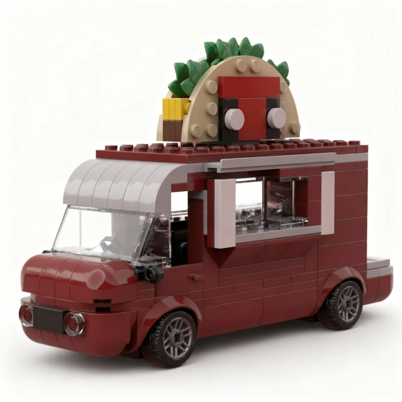 NUEVO Set de Construcción de 259 Piezas MOC, Modelo de Camión de Comida Chimichanga de Deadpool, Bloques de Construcción Premium para Exhibición, Regalo Creativo DIY