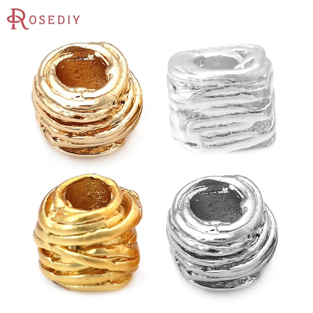 Pulseras de alambre de latón de Color dorado de 18 quilates, cuentas espaciadoras, accesorios de joyería de alta calidad, fabricación de sitios web oficial de Rosediy