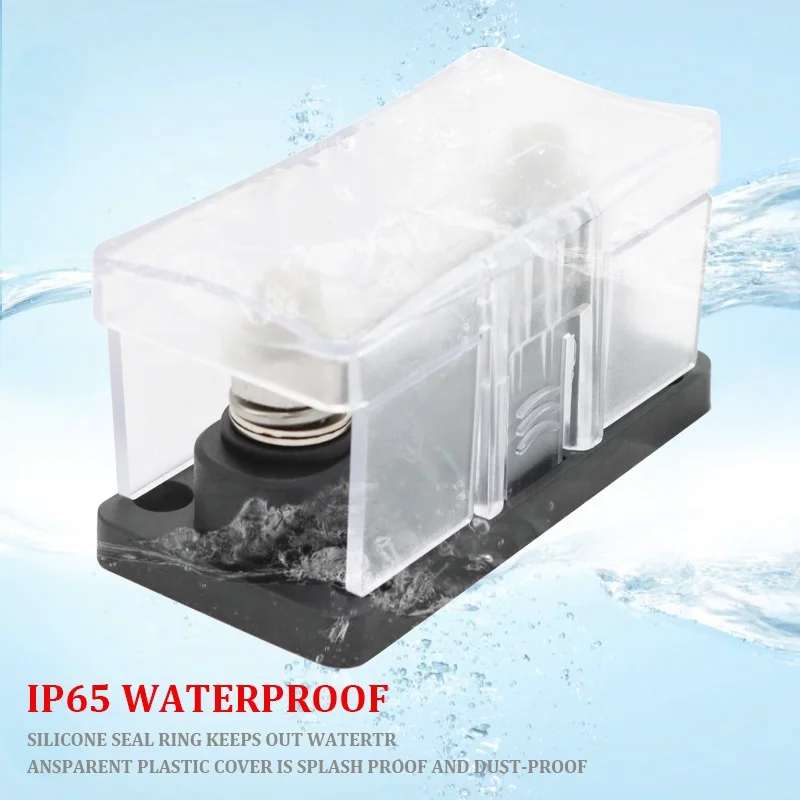 24v Heavy Duty M10 Bolt Down Anl Fuse Block Holder With Red LED Indicator Light