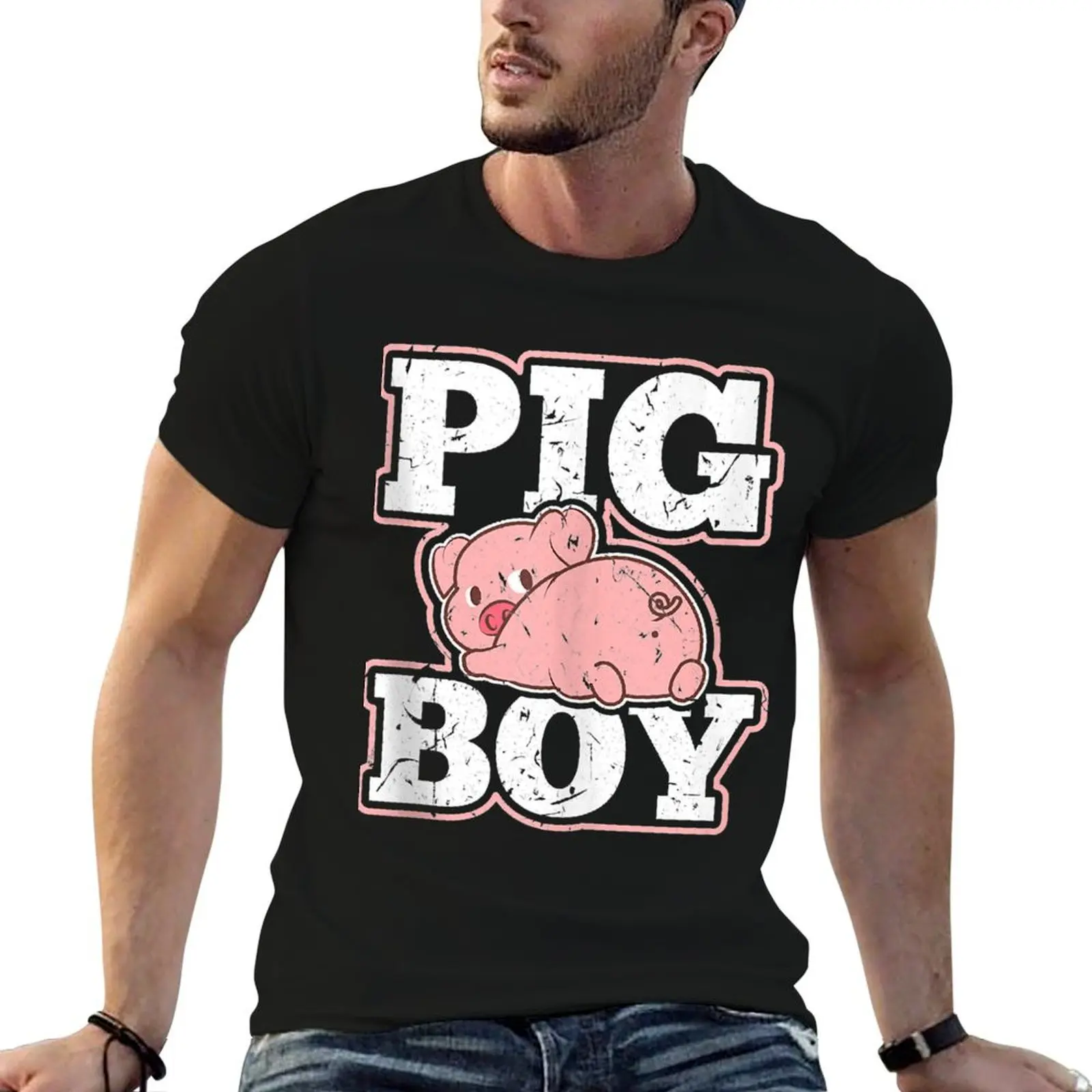 Pig Boy Raunchy Fetish Funny Joke BDSM Kinky Roleplay T-Shirt man t shirt graphic t shirts for man graphic vintage T-Shirt