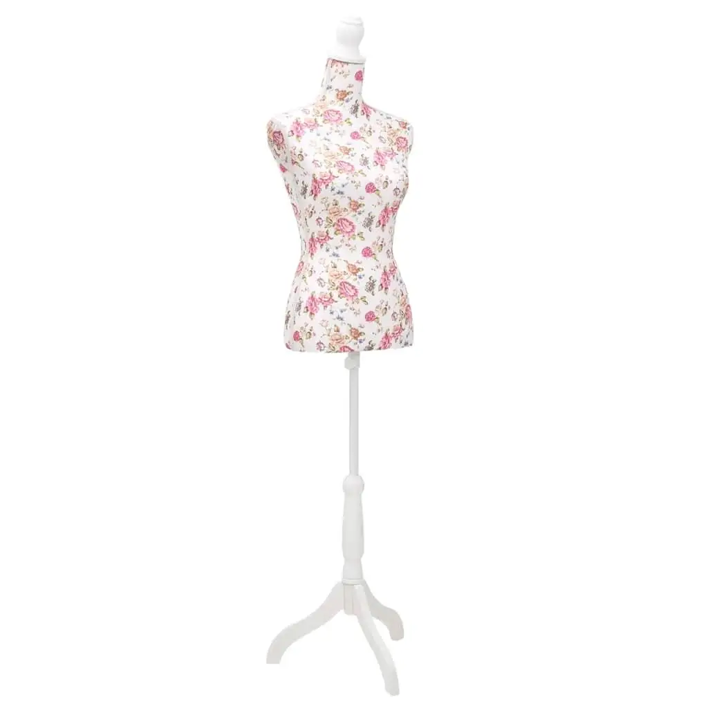 Elegant White Cotton Ladies Bust Display Mannequin with Rose Accent