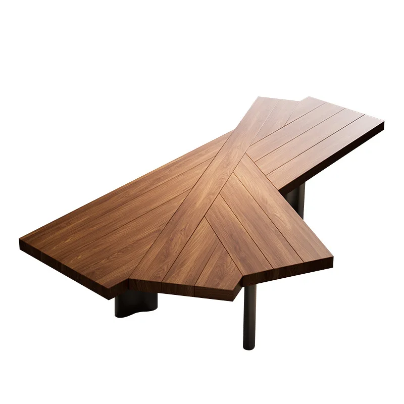 Solid wood desk office reception negotiation table and chair group