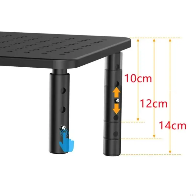 L41F 3 Chiều cao Cấp độ Màn hình kim loại Đứng máy tính xách tay với giá đỡ điện thoại ngăn kéo