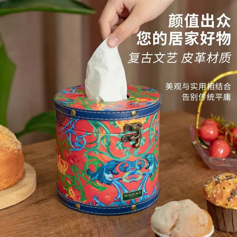 Spring blossom round tissue tube tissue storage box multi-color tissue box