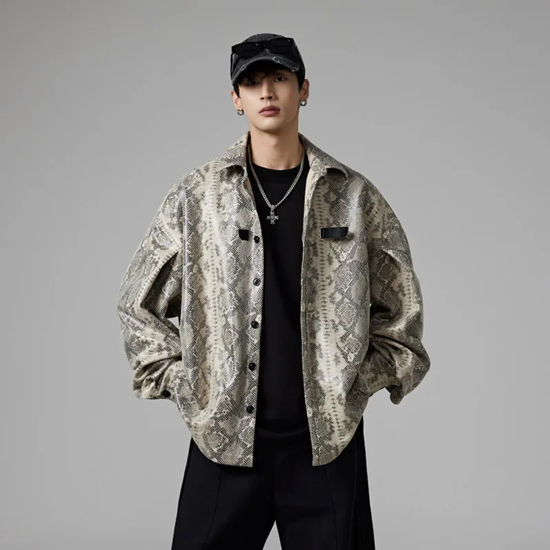 HKSH Spring Autumn New Men Tide Niche Original Design Print Loose Shirt Jacket Trend Fashion High Street Ins Casual Coat HK18521