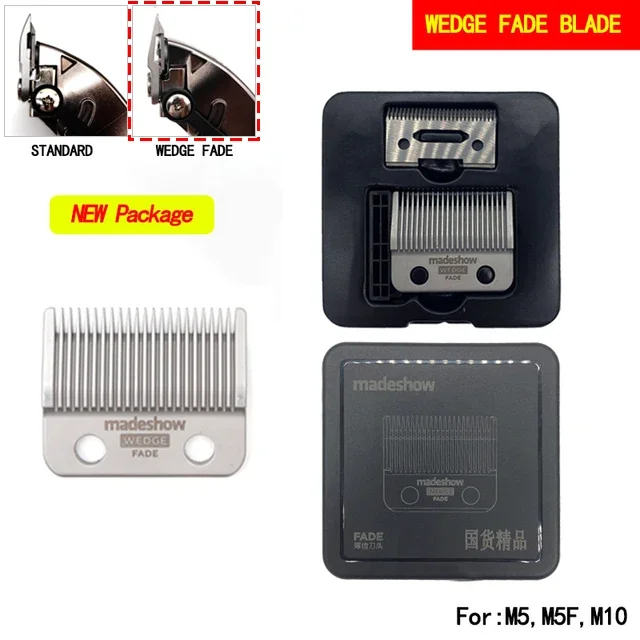 شفرة بديلة من Madeshow لـ M5(F)/M10/R66 إسفين تتلاشى من الفولاذ المقاوم للصدأ ورأس قاطع أصلي رفيع للغاية لقص الشعر