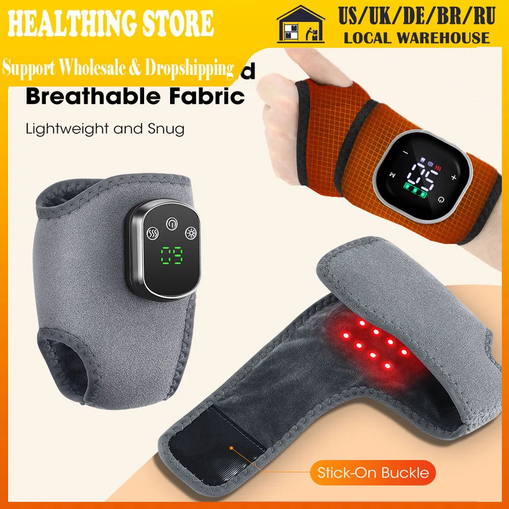 

Fast Shipping from US/UK/DE Warehouse Heated Wrist/Ankle Brace Massager with Vibration & Red Light Therapy Wrist Ankle Massager