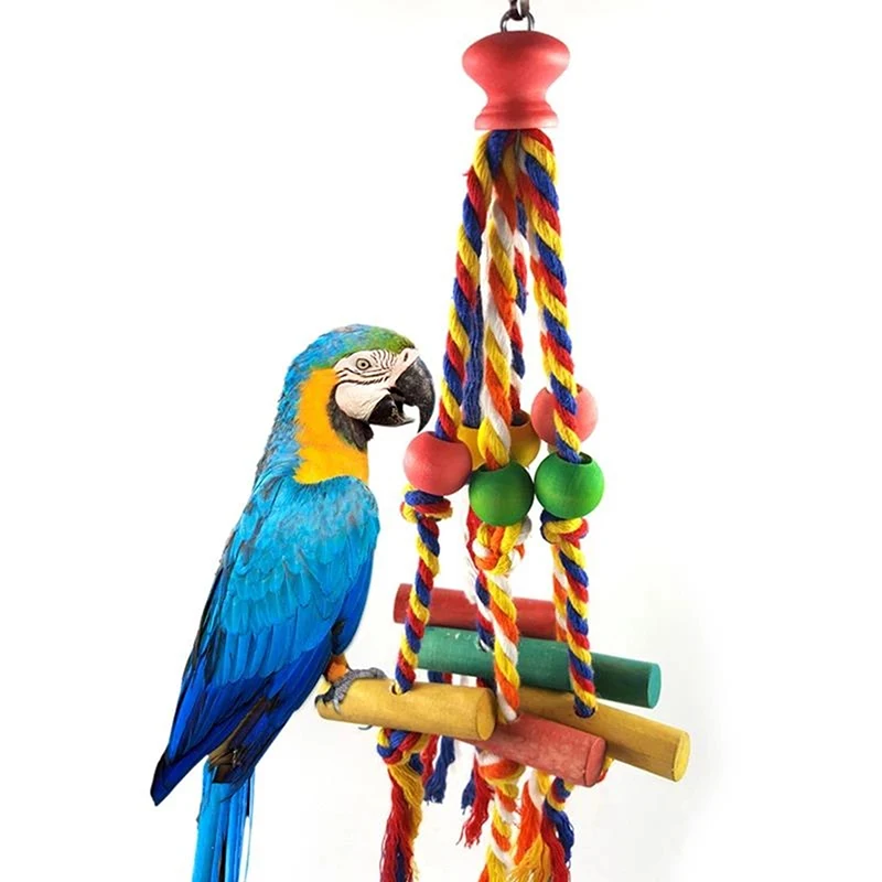 Bird Chewing Toy Funny Cotton Rope Parrot Toy Bite Resistant Bird Tearing Toy Cockatiels Training Toy