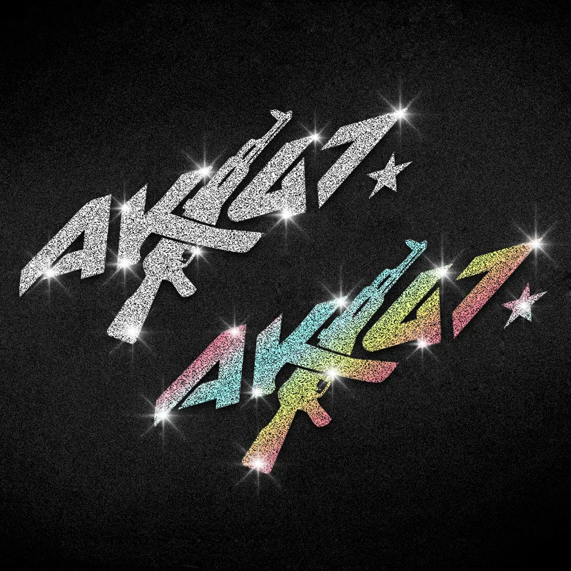 

1 шт., имитация бриллиантового блеска AK47, наклейка на мотоцикл, водонепроницаемая для мотоциклетного шлема, топливного бака, скутера, лодки, прочная виниловая наклейка