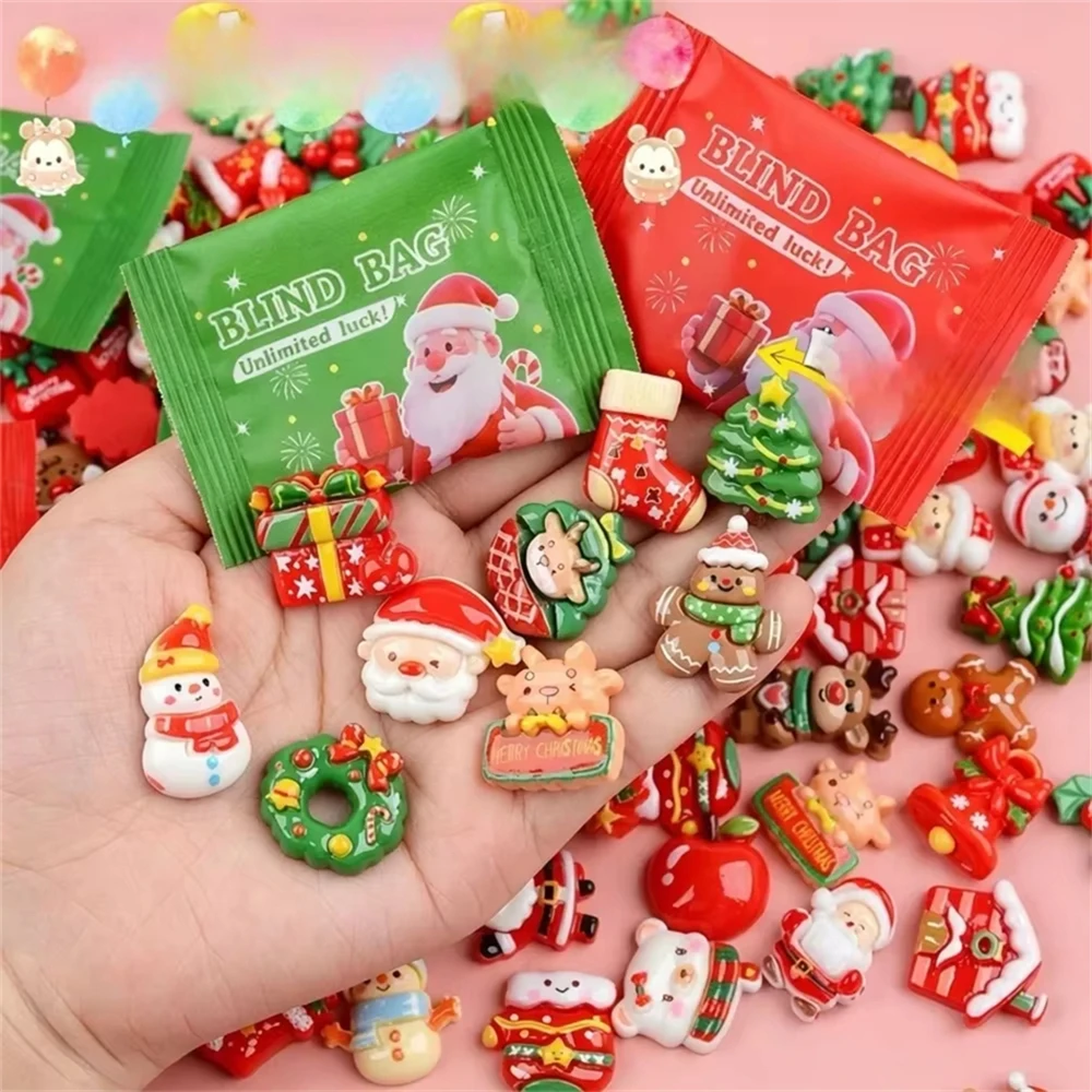 Christmas Blind Bag Mini Surprise Gift Xmas Tree Ornament Stocking Filler Party Favor Cute Cartoon Santa Claus Decoration
