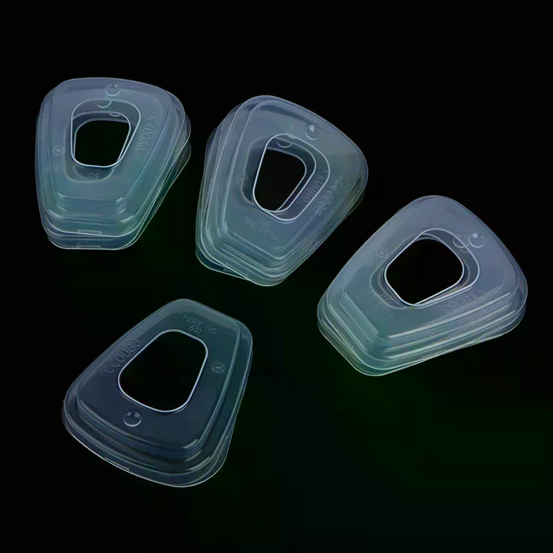 10PCS Plastic 10Pcs Anti-Dust Retainer Case Safety Respirator Part 501 Filter Adapter Cover for 501 6800 6001 5N11 5P71 7502