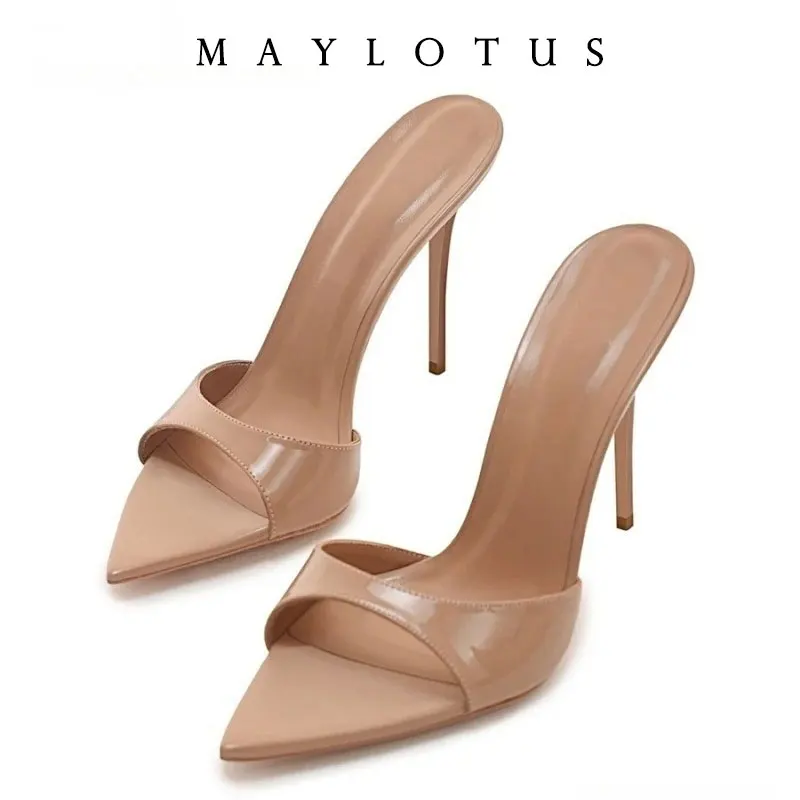 Picture 4: 10 cm Thin Heels Mule Stiletto Ladies Sandals Summer Shoes Woman Pointed Toe Sandalias De Mujer