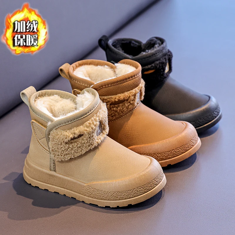 

Зимние сапоги на подкладке и утолщенной подкладке для мальчиков. Зима 2021. Новые модные шерстяные ботинки для девочек. Короткие сапоги.