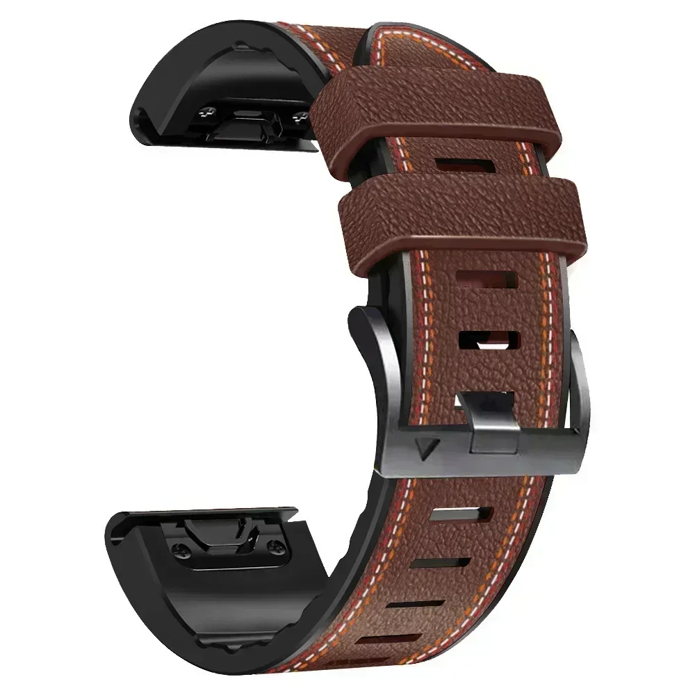 ANBEST 26mm Watchband for Garmin Fenix 7X/6X Pro/6X/5X/5X Plus Genuine Leather Strap 22mm for Fenix 6/6 Pro/5/7 Band