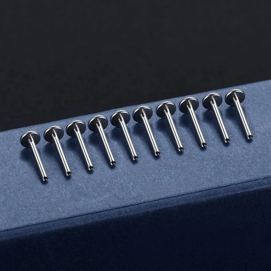 10PCS G23 Titan Labret 16G 18G 4/14mm Stange Innengewinde Stecker Septum Ohr Lippen nase Piercing Tragus Körper Schmuck Zubehör – Detail 11