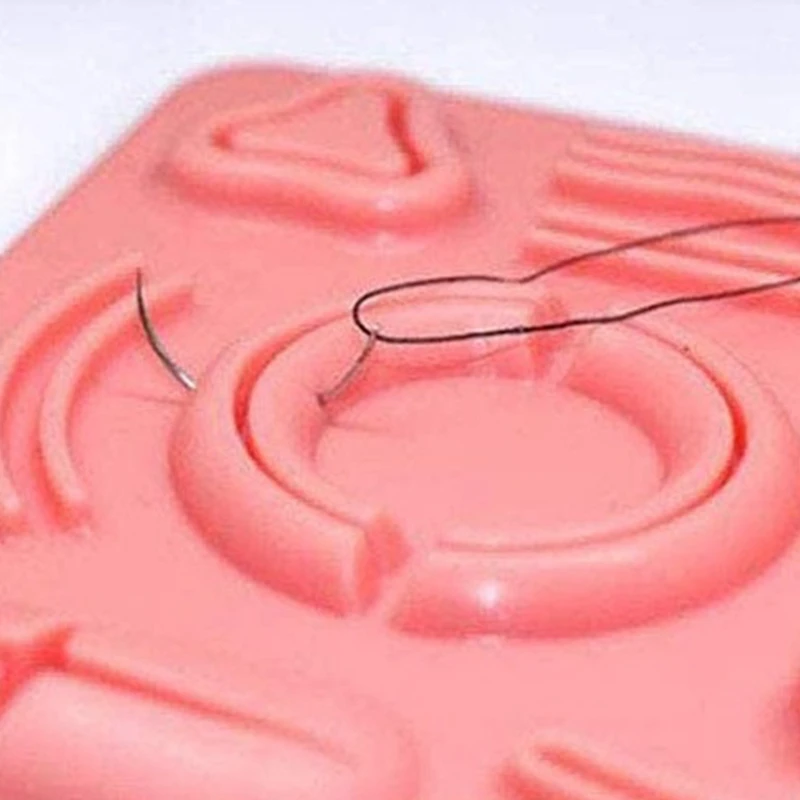 Simulateur laparoscopique modèle fuchsia, coussin de pratique de suture en silicone 3D, pratique pour infirmière et étudiant