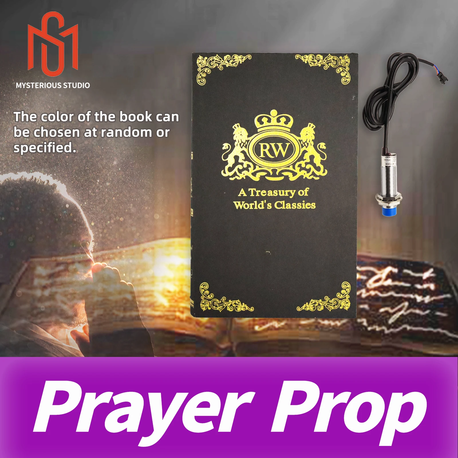 Mysterious Studio Secret room Escape Game Mechanism Props Electronic puzzle 1987 Metal sensor Prayer Pray Touch Book