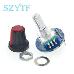 1PCS Rotary Encoder Potentiometer 5V Round Digital Audio Rotating Control Switch Module With Knob Cap