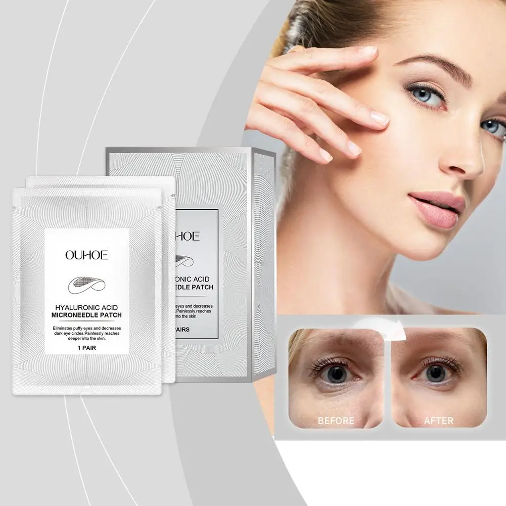 

2Pairs Hyaluronic Acid Microneedle Eye Patches Mask Anti Wrinkles Anti Aging Dark Circles Moisturizing Under Eye Care Gel Pads
