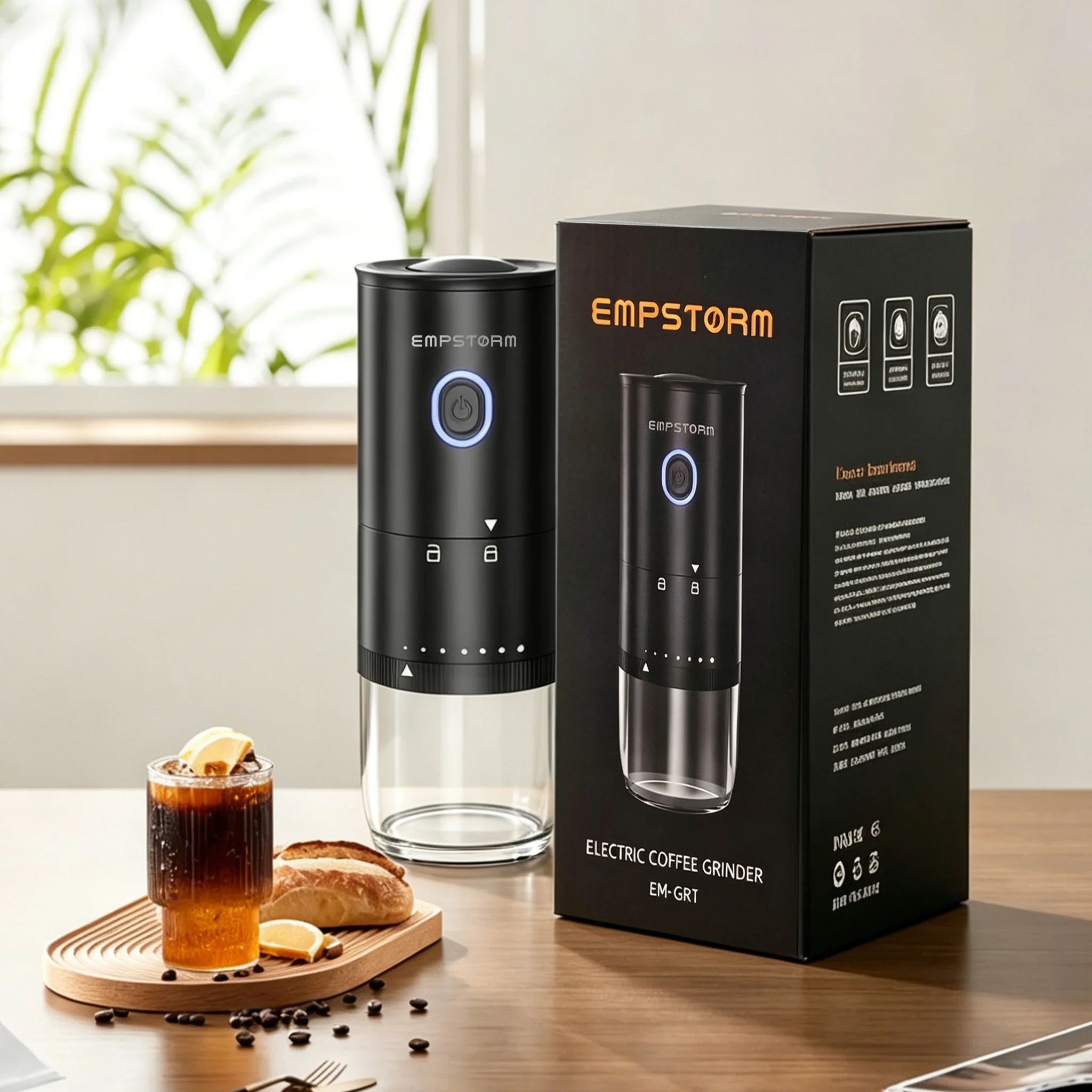 

Portable Electric Coffee Grinder Conical Ceramic Burr Rechargeable Type-C Battery 62g Capacity Outdoor Hotel Car Use