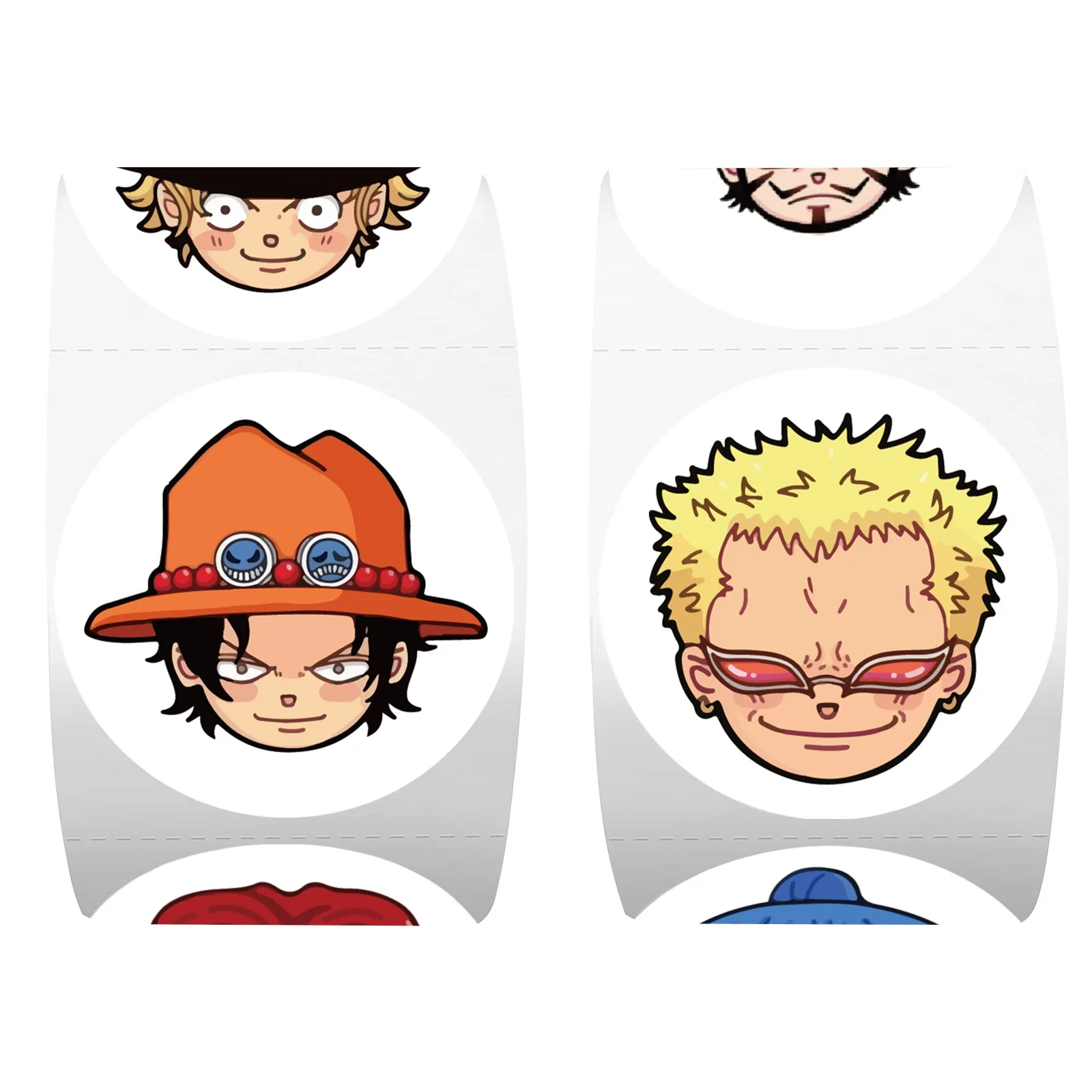 

500Pcs/Roll ONE PIECE Anime Kid Reward Stickers Roll Cool Cartoon Children DIY Decals Toys Laptop Guitar Cartoon Sticker Kid Toy