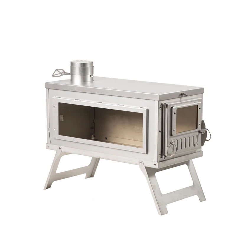 

Outdoor Camping Stainless Steel Wood Stove, Lightweight Foldable Backpack Stove, Heating Cooking Hot Tent Stove