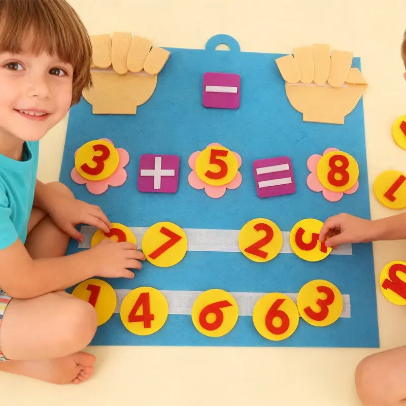 กระดานเรียนรู้คณิตศาสตร์แบบสัมผัสสำหรับเด็กเล็ก ฝึกการบวกและลบ ของเล่นเสริมพัฒนาการแบบมอนเตสซอรี่ เกมการศึกษา